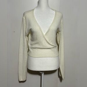 Lulus Ivory Wrap Sweater Size S